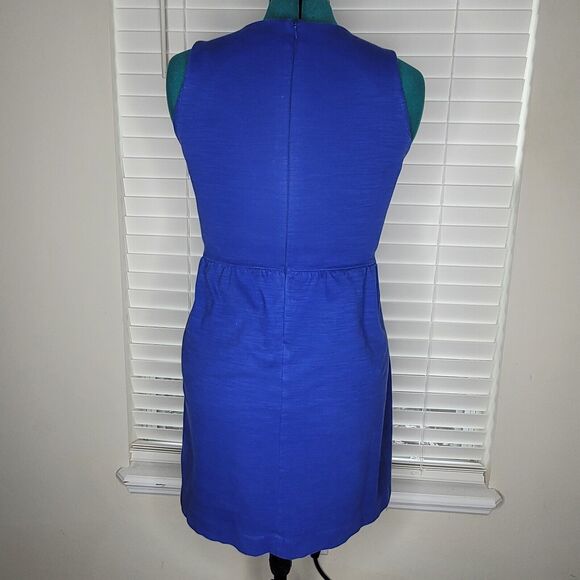 Madewell Cobalt Blue Verse Ponte Sleeveless Dress Pockets Preppy Classy Small - Picture 3 of 10